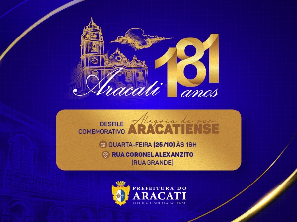 Aracati comemora 181 anos de emancipação política com desfile cívico
